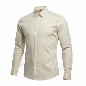 Moschino Cream Long-Sleeve Dress Shirt - Point Collar